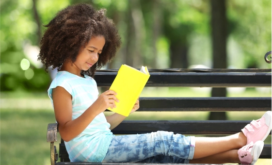 Girl reading a book